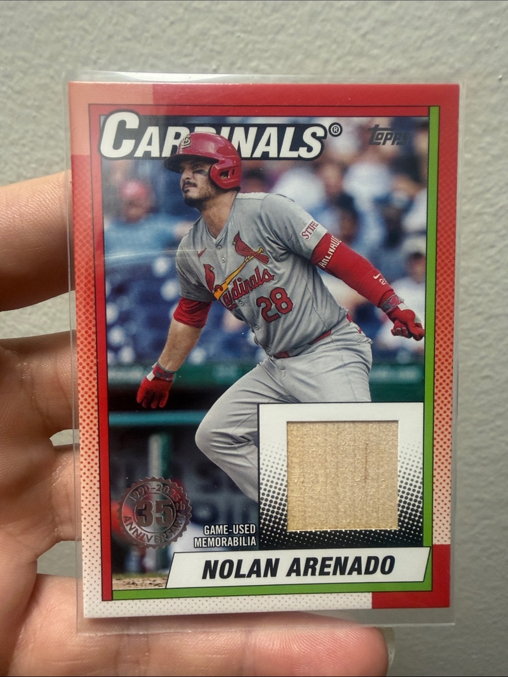 Topps Red and White Cardinals Nolan Arenado Memorabilia Card